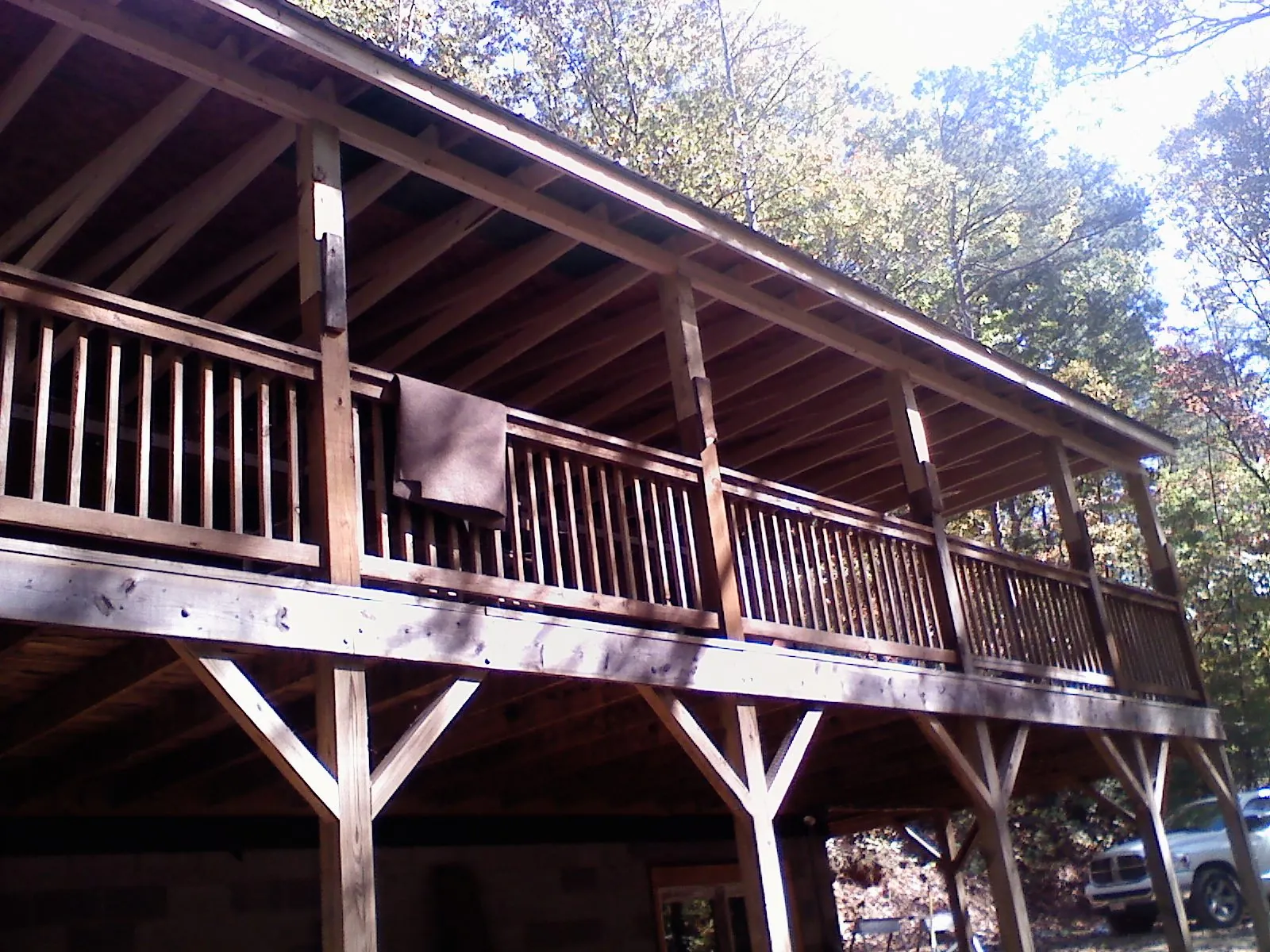 Timber framing under a new elevated porch and deck — Roof Leak Repair in Tifton by Roofing Brothers